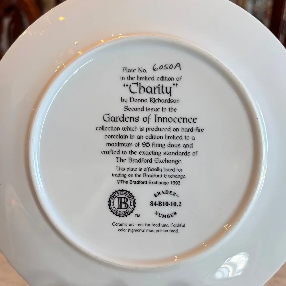 The Bradford Exchange Angelic Plate with Gold Accents~Charity